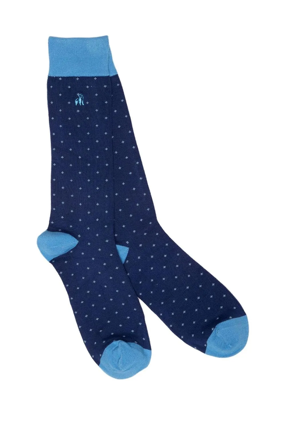 Men's Swole Panda Bamboo Socks Light Blue Spot
