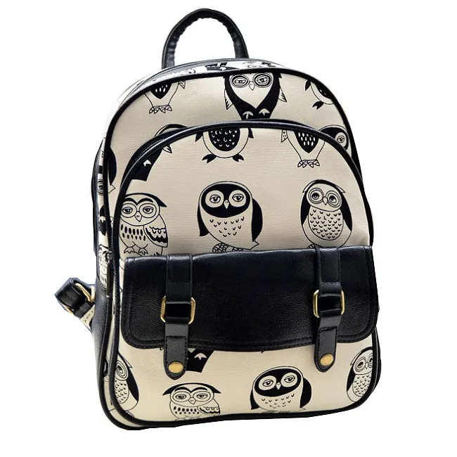 Mini Leisure Cartoon Owl College Backpack