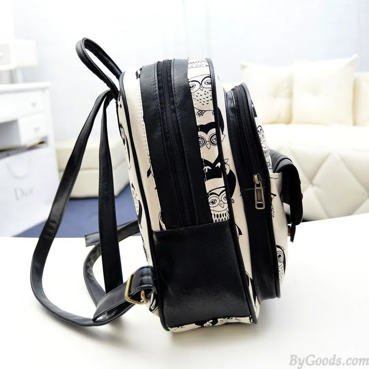 Mini Leisure Cartoon Owl College Backpack