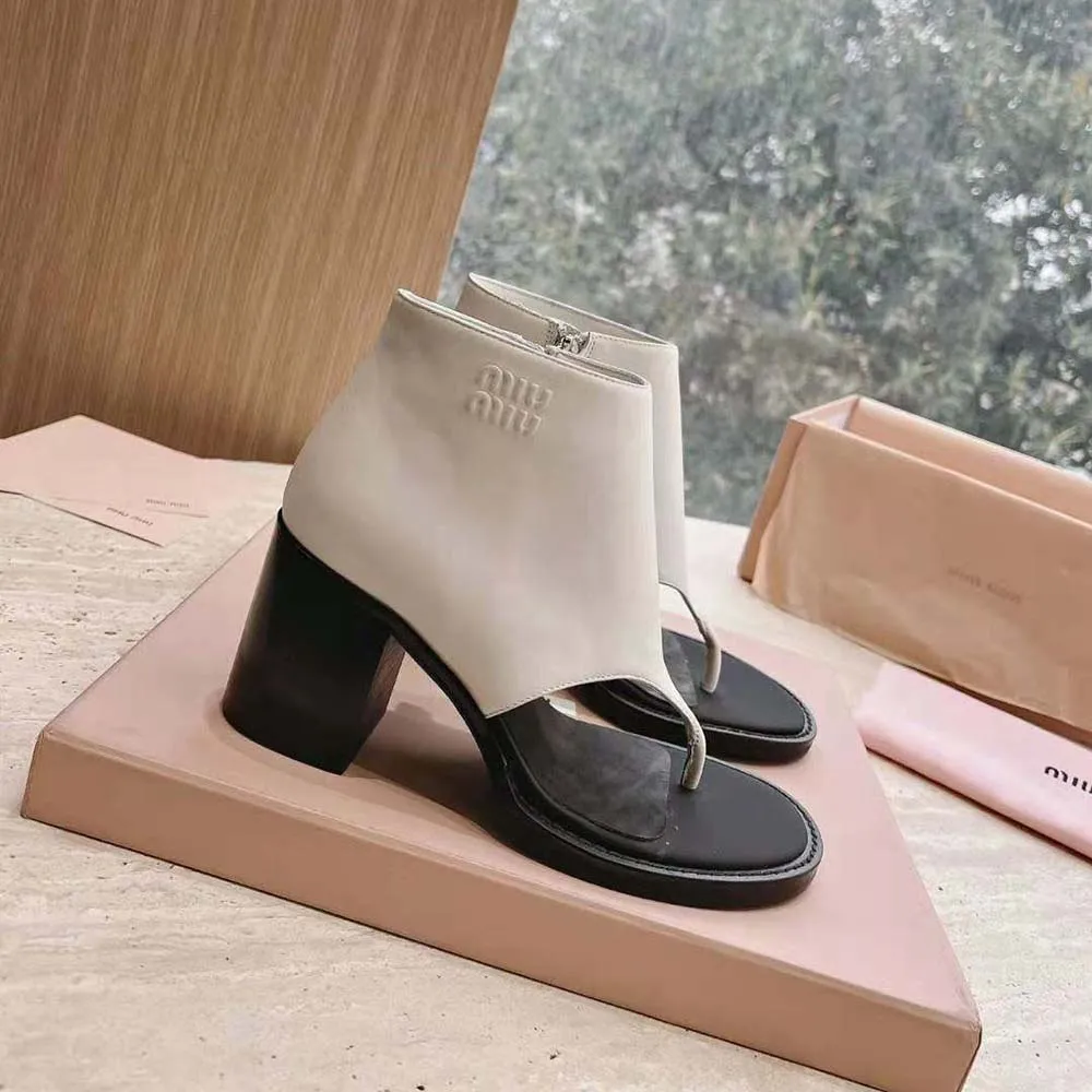 MIU MIU BOTINES DE CUERO MUJERBLANCO