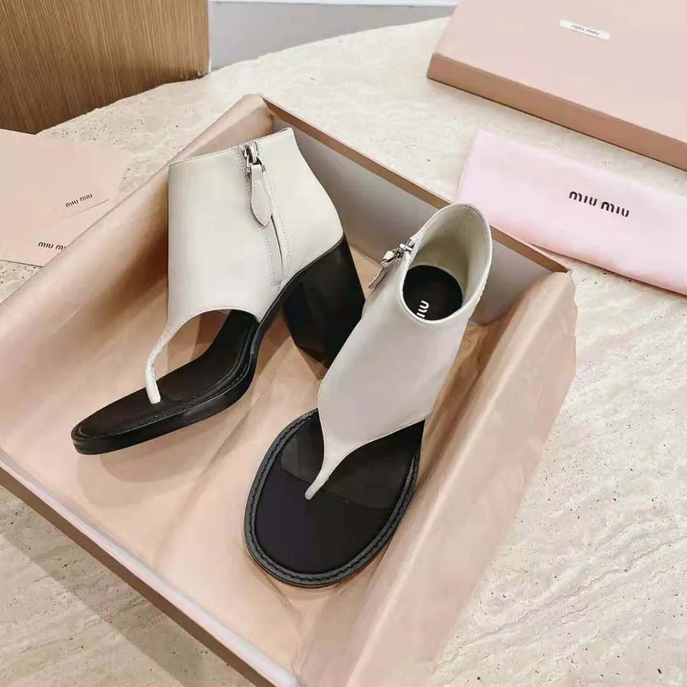 MIU MIU BOTINES DE CUERO MUJERBLANCO