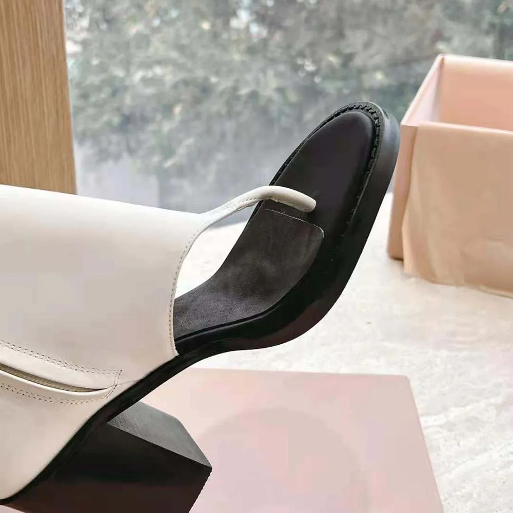 MIU MIU BOTINES DE CUERO MUJERBLANCO