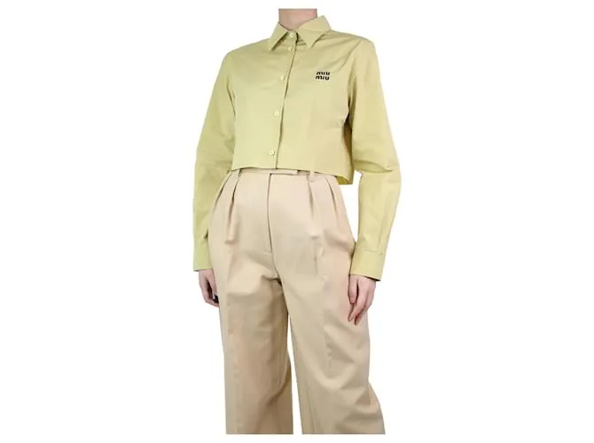 MIU MIU CAMISA CORTA AMARILLA DESGASTADA  TALLA UK 6 AMARILLO 