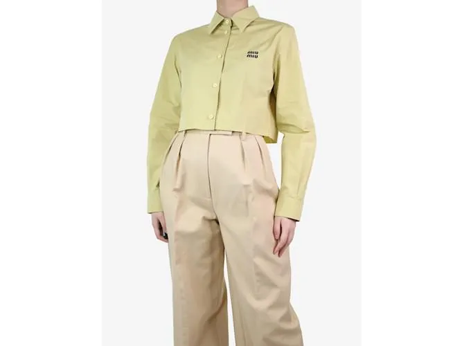 MIU MIU CAMISA CORTA AMARILLA DESGASTADA  TALLA UK 6 AMARILLO 