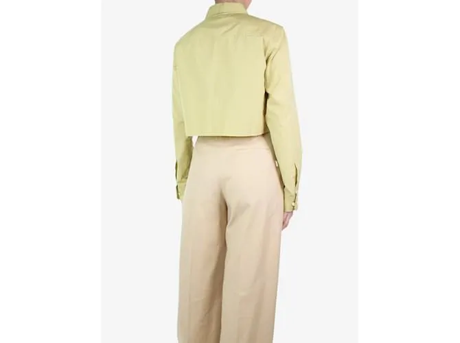 MIU MIU CAMISA CORTA AMARILLA DESGASTADA  TALLA UK 6 AMARILLO 