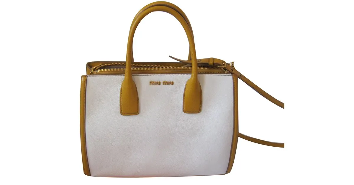 Miu Miu Madras de dos tonos Amarillo 