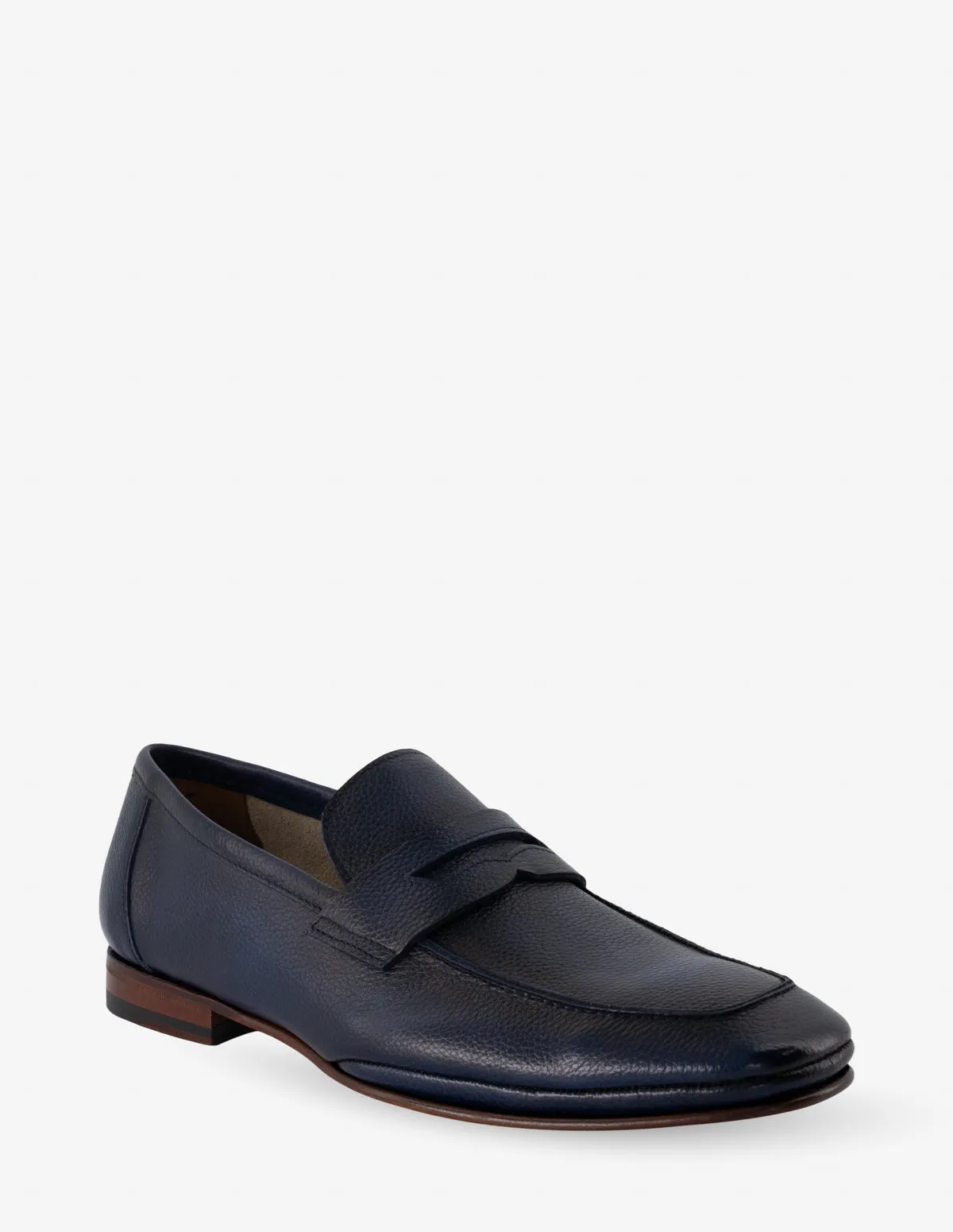 Mocasín de piel napa suaves en color azul para hombre