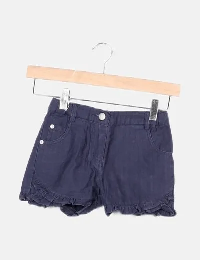 Neck & Neck Pantalón corto azul marino ribete volantes