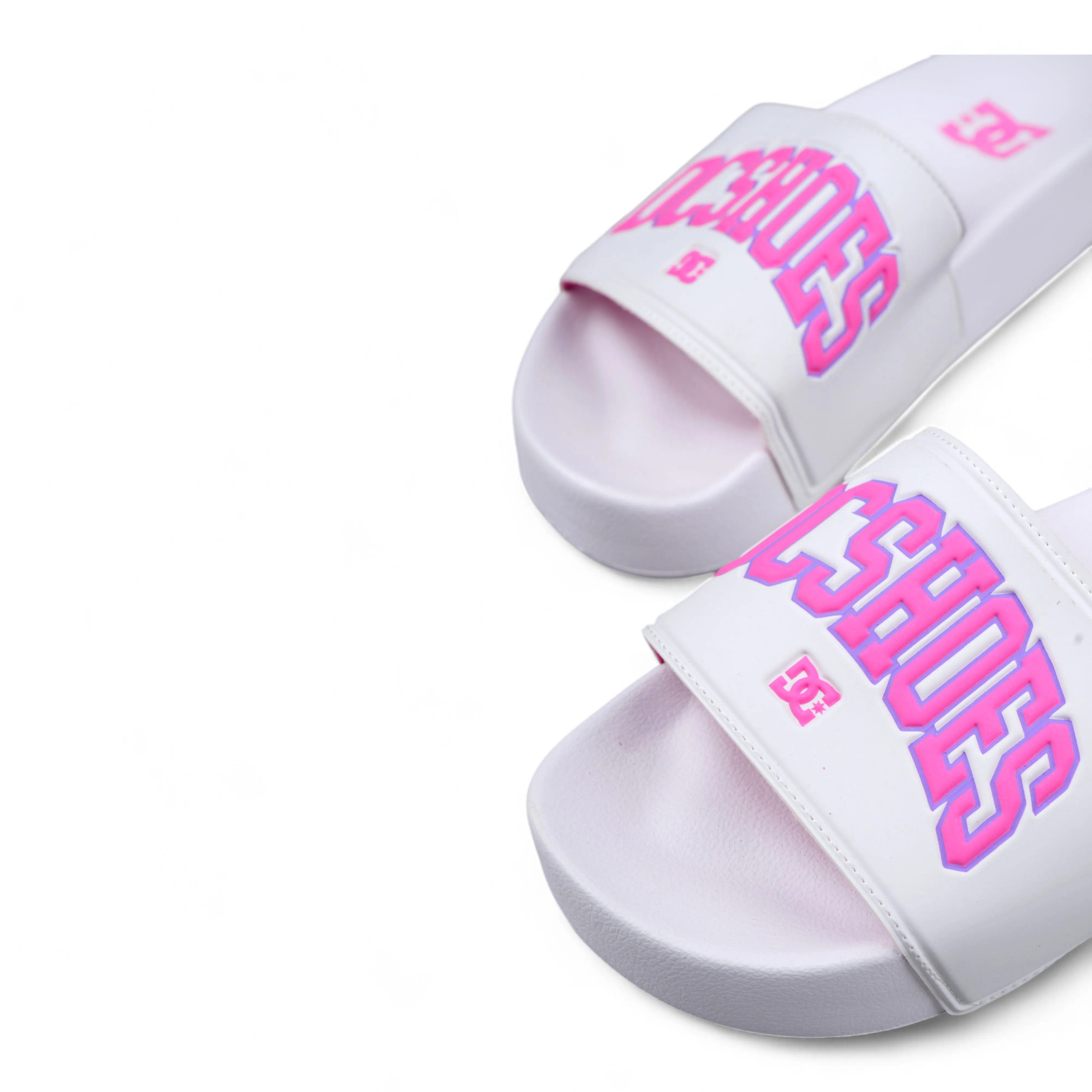Ojota Dc Slide Platform Mujer Blanco Rosa