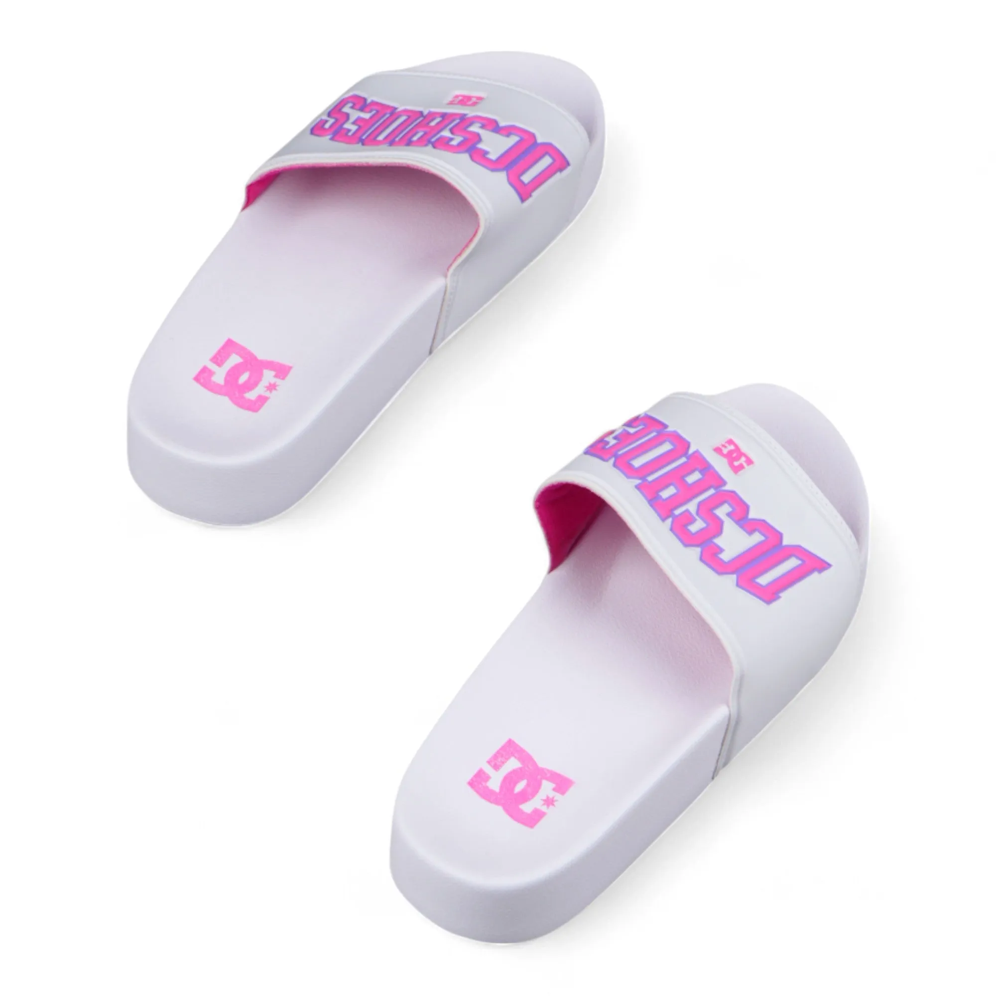 Ojota Dc Slide Platform Mujer Blanco Rosa
