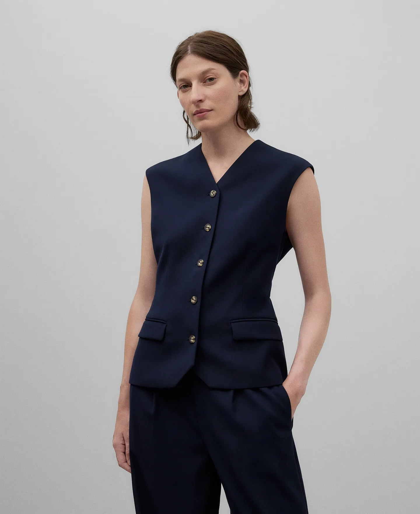 Pantalón azul marino mujer