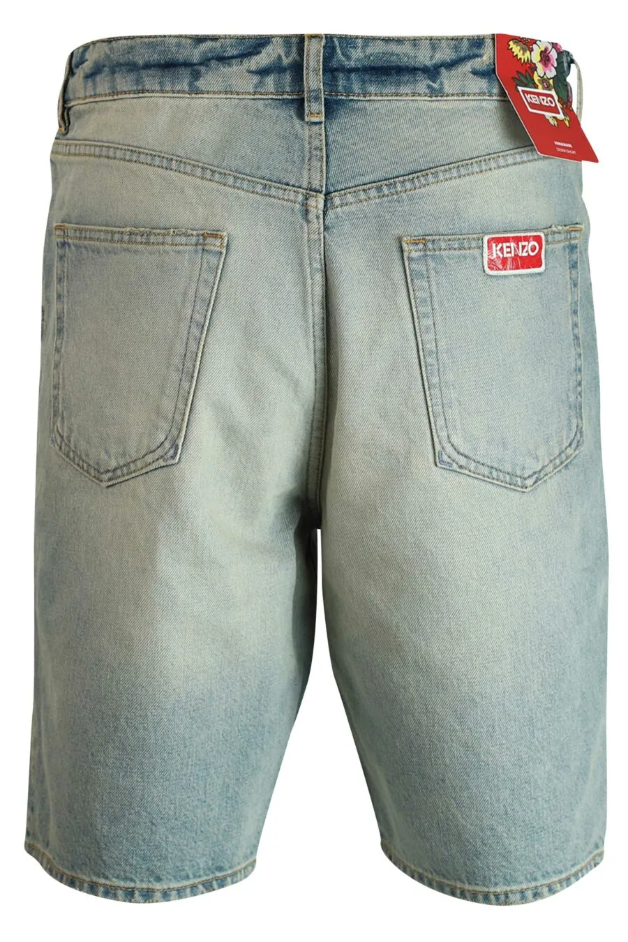 Pantalón vaquero azul corto desgastado
