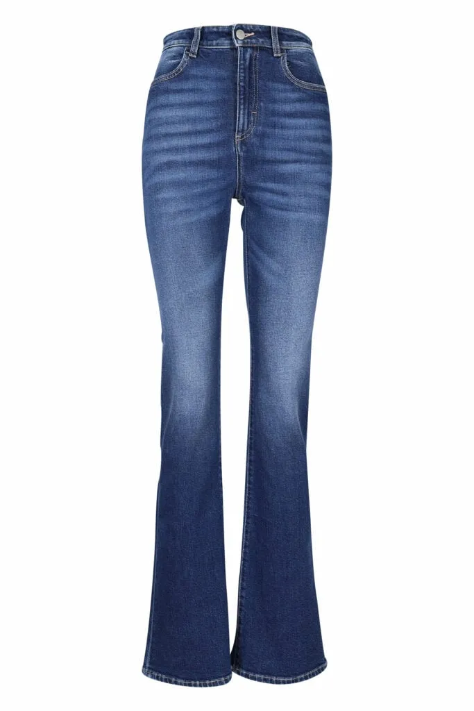 Pantalón vaquero azul oscuro semidesgastado 
