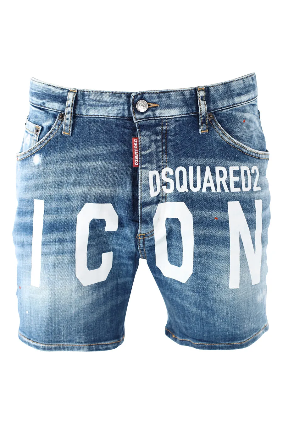 Pantalón vaquero corto azul con doble logo 