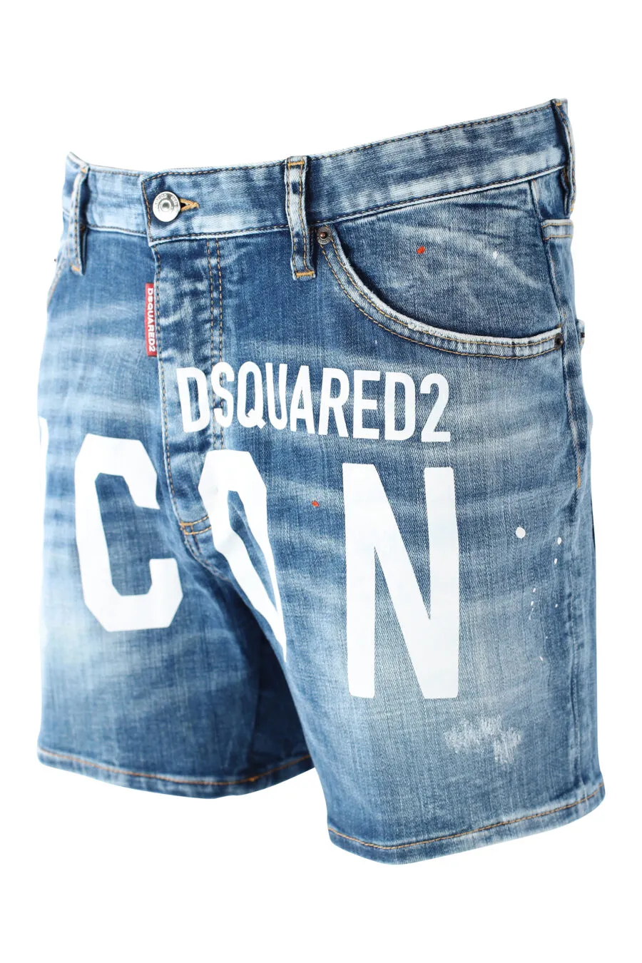 Pantalón vaquero corto azul con doble logo 