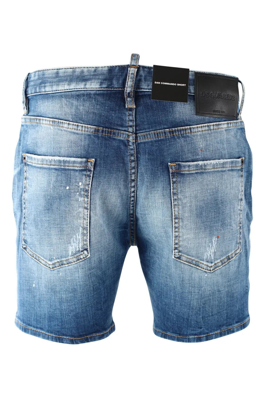 Pantalón vaquero corto azul con doble logo 