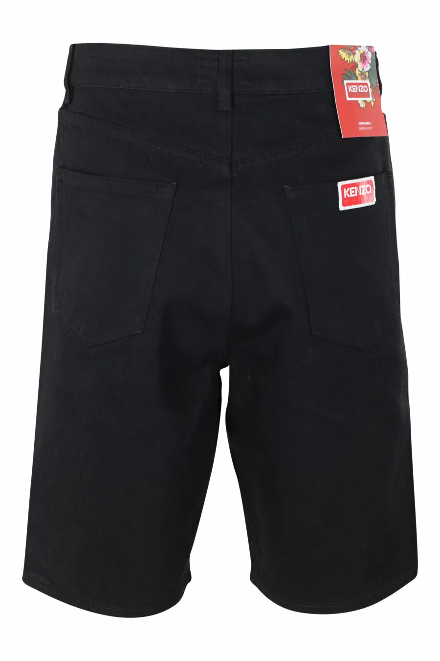 Pantalón vaquero negro corto con minilogo