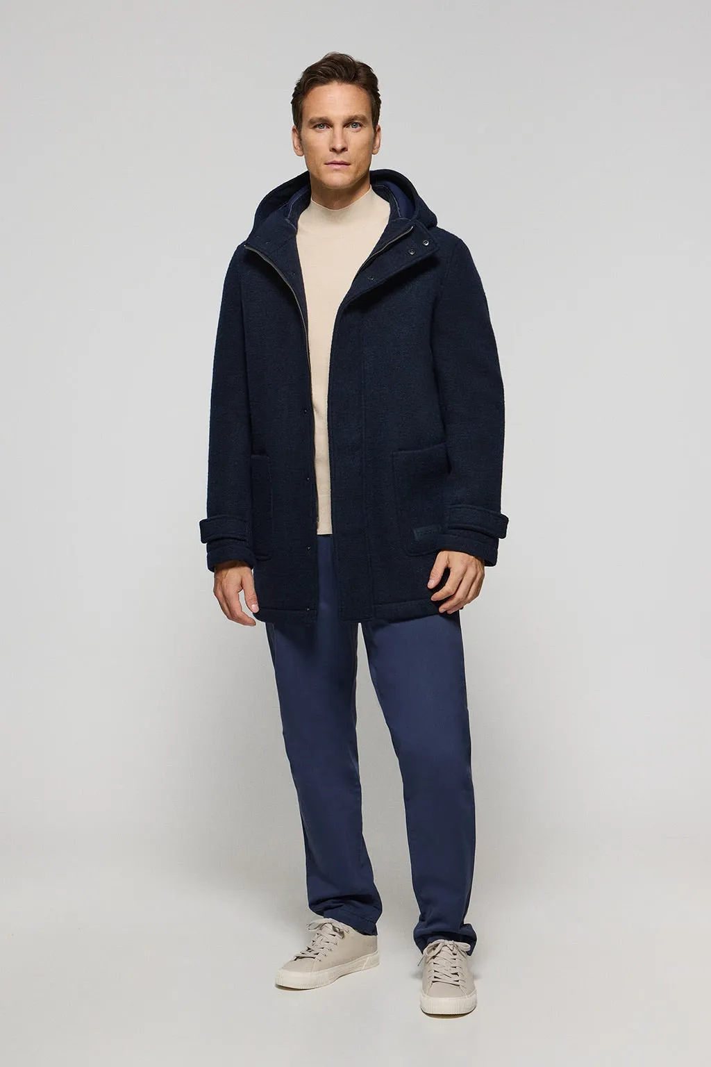 Parka con capucha azul marino Clay con detalles Polo Club