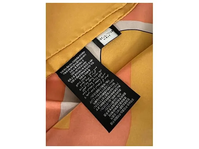Pañuelo Saint Laurent Blanco Beige Naranja Amarillo Mostaza 
