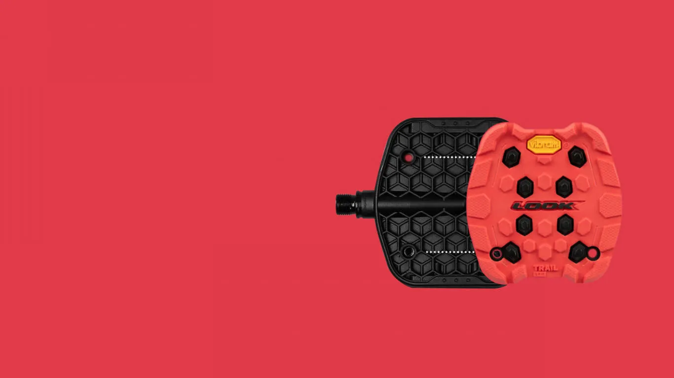 PEDAL LOOK DE PLATAFORMA TRAIL GRIP ROJO