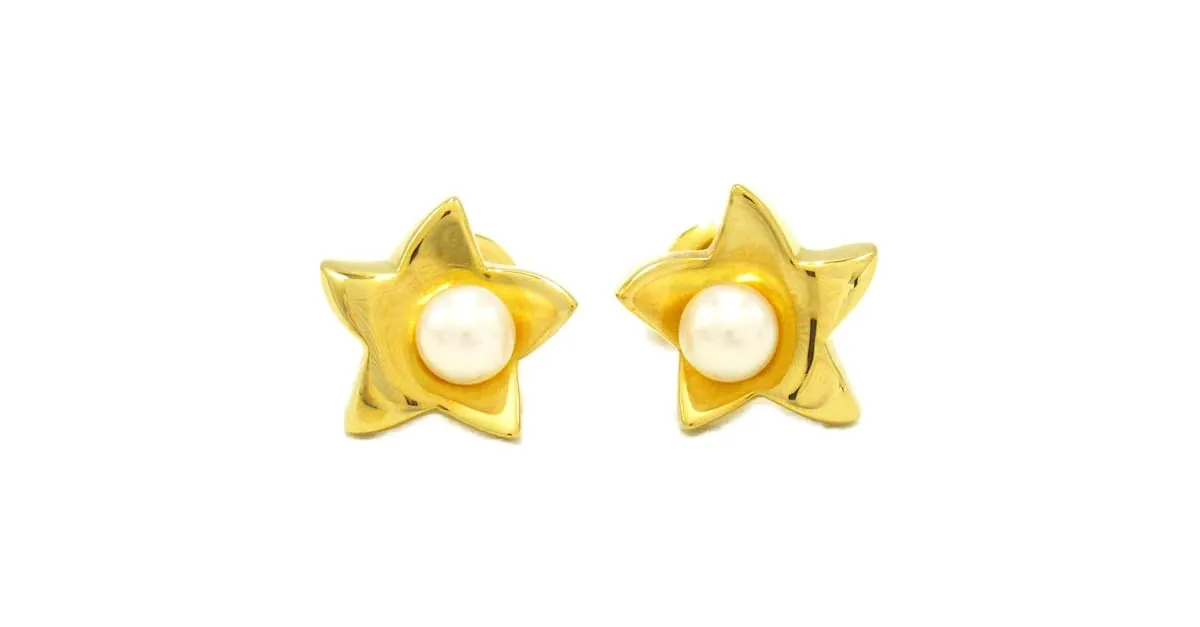Pendientes de perlas Mikimoto en oro amarillo Blanco 
