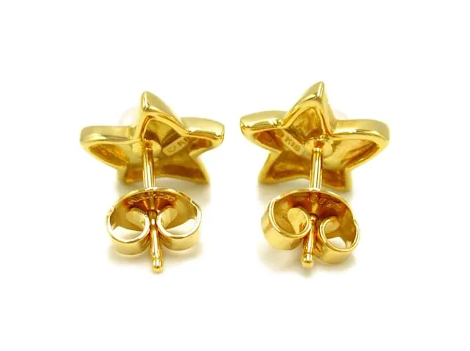 Pendientes de perlas Mikimoto en oro amarillo Blanco 
