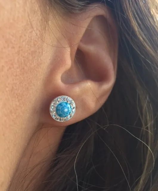 Pendientes Redondos Azul