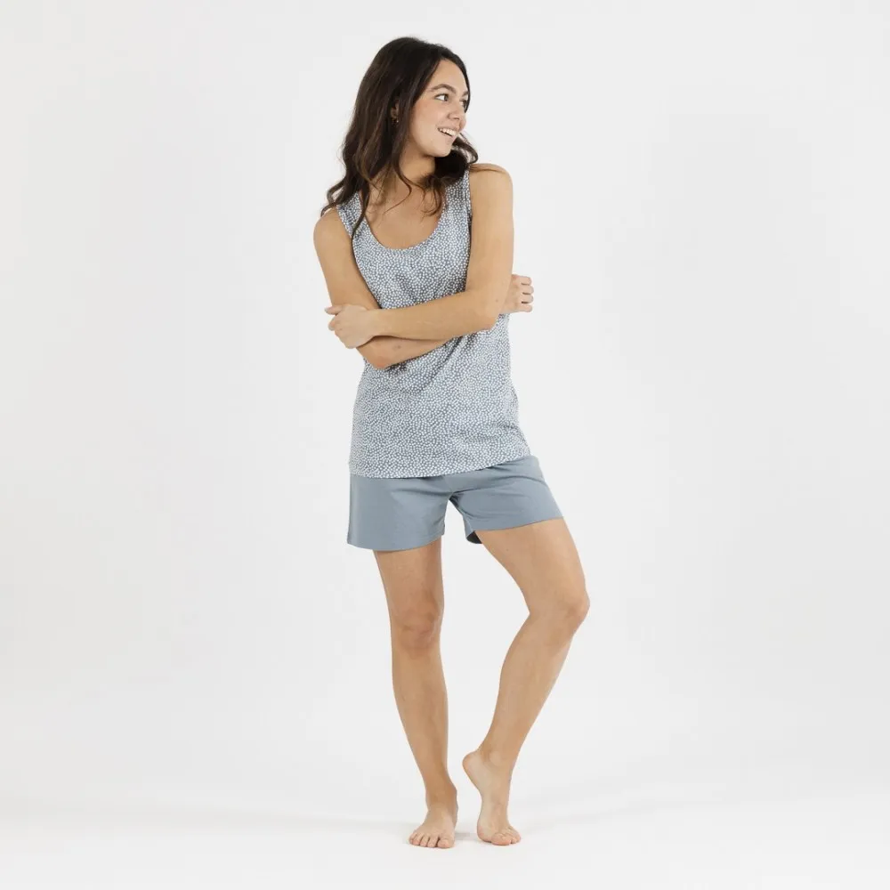 Pijama corto algodón Cloti indigo