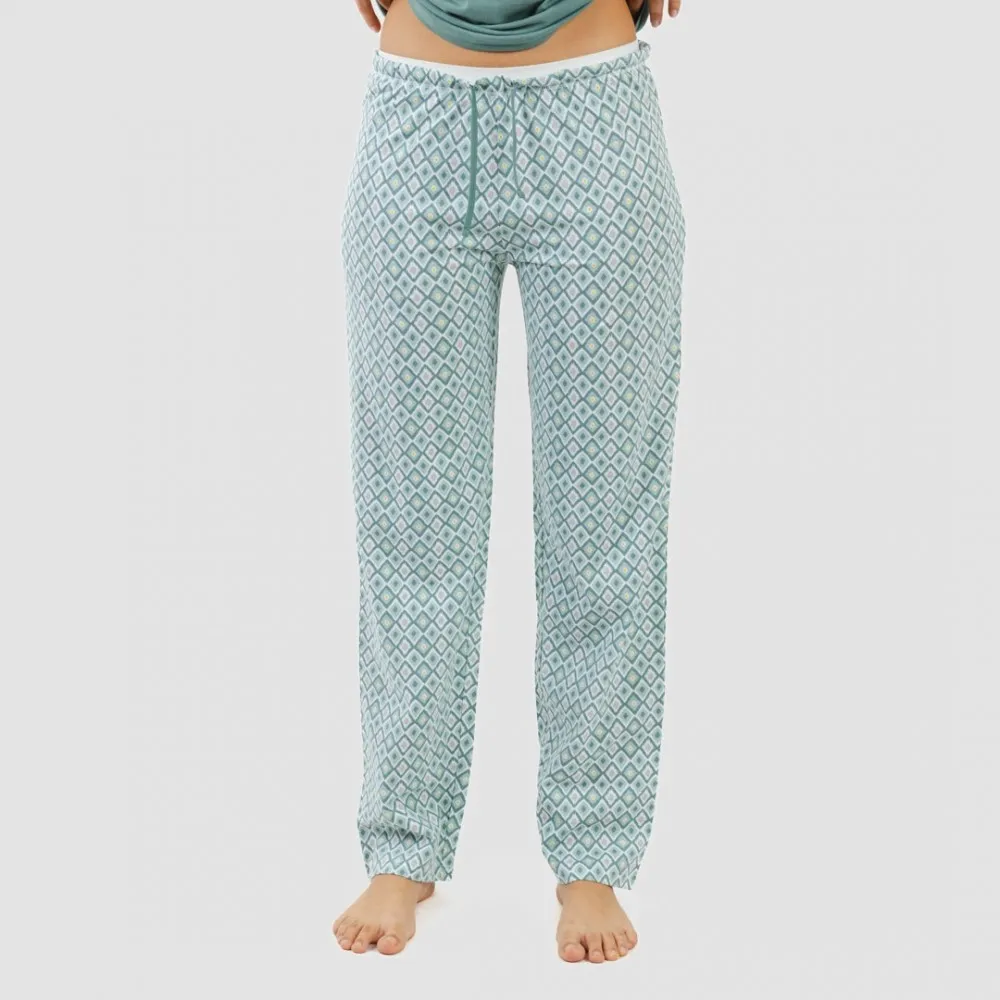 Pijama largo algodón Bianca verde menta