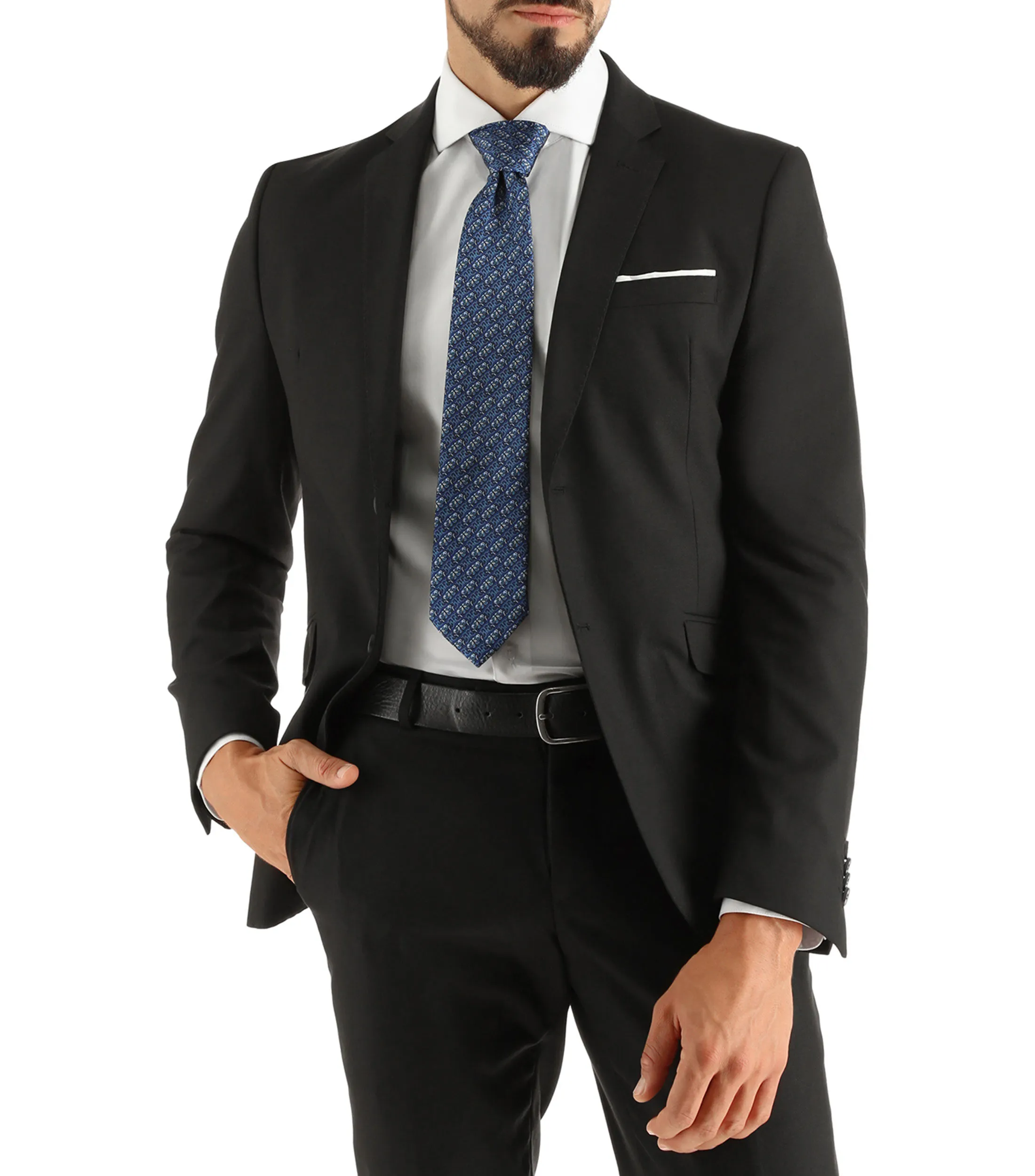 Pineda Covalin Corbata ancha en seda Azul marino con estampado Coatlicue