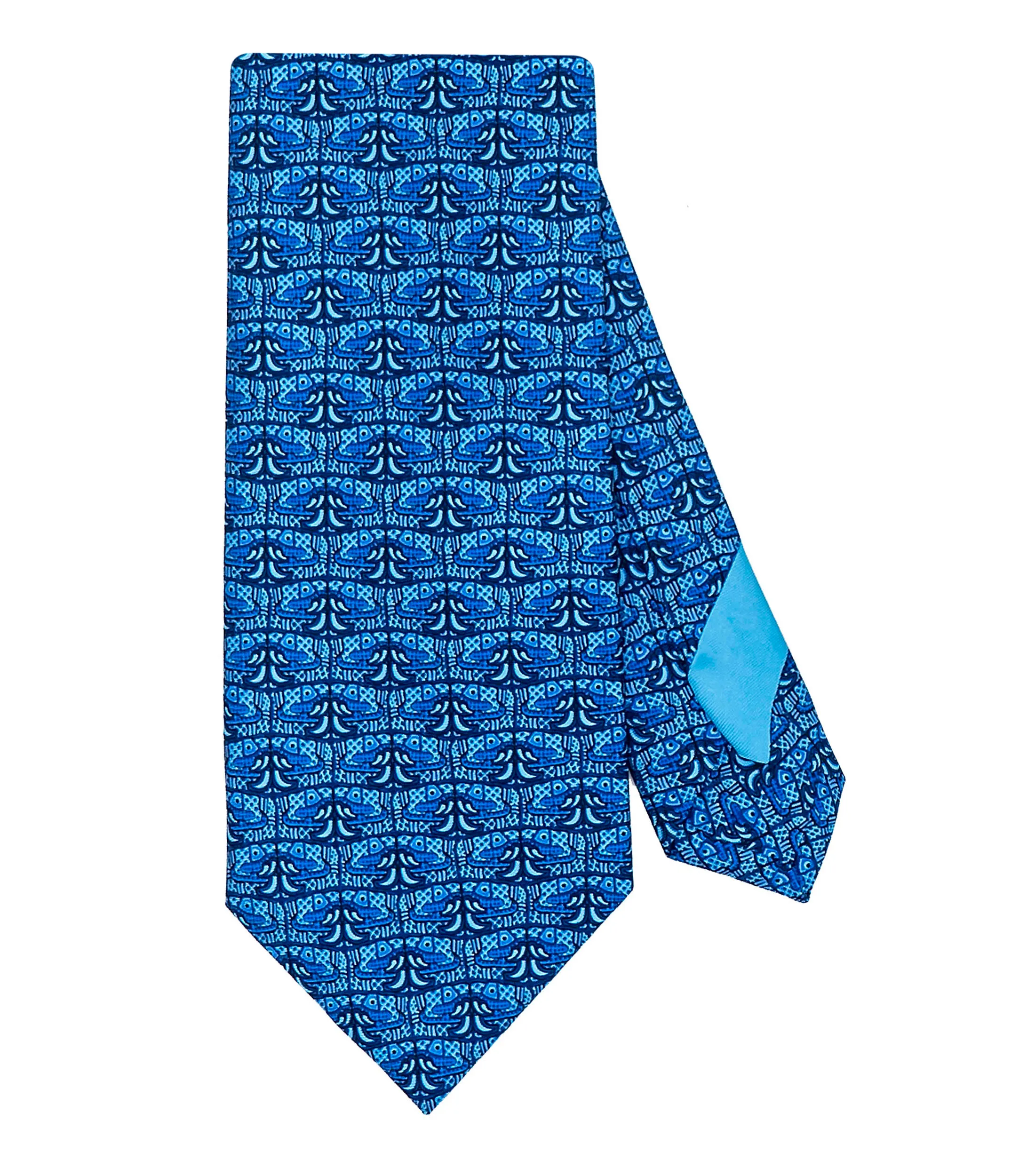 Pineda Covalin Corbata ancha en seda Coatlicue Cabeza Bice azul marino
