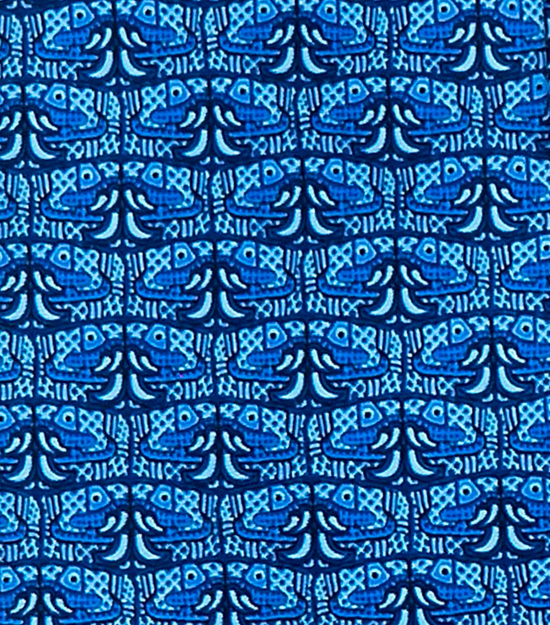 Pineda Covalin Corbata ancha en seda Coatlicue Cabeza Bice azul marino