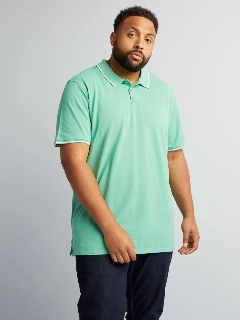 POLO DE ALGODóN A CONTRASTE  VERDE