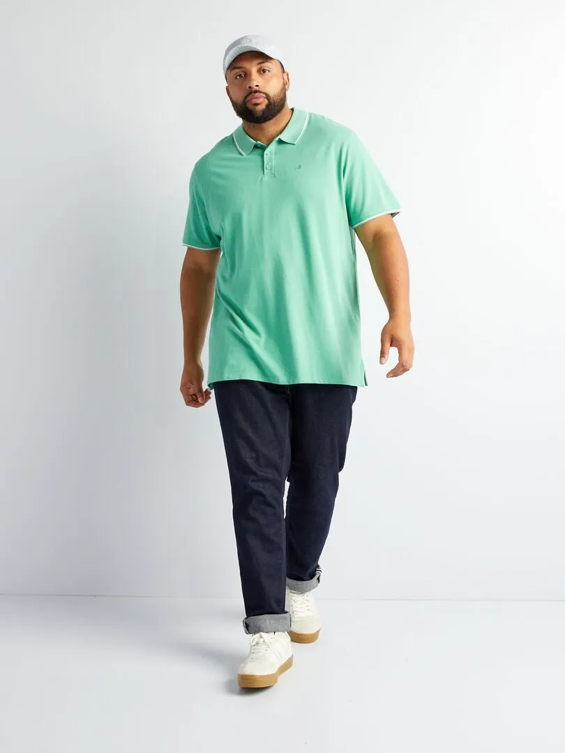 POLO DE ALGODóN A CONTRASTE  VERDE