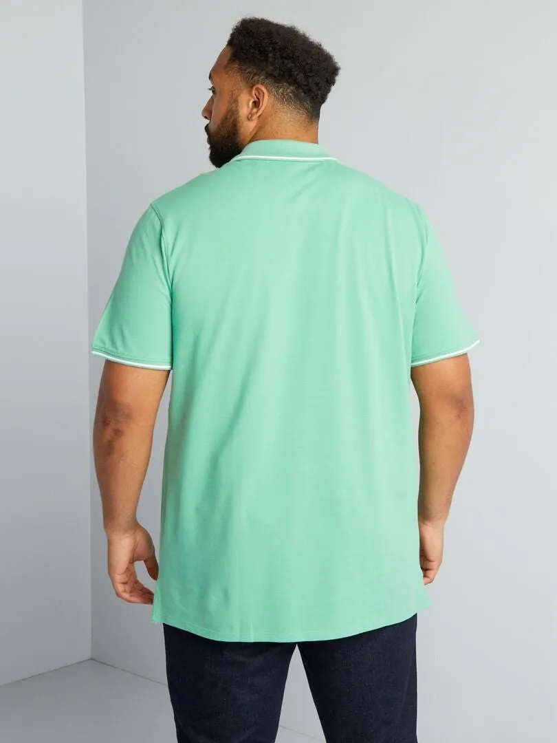 POLO DE ALGODóN A CONTRASTE  VERDE