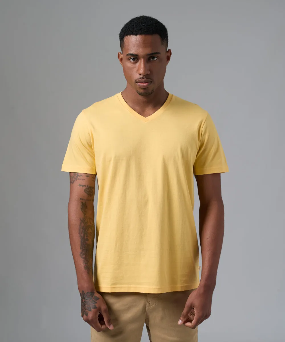 POLO MANGA CORTA CUELLO V BASICO AMARILLO PV25