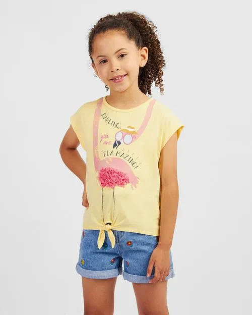 Polo Niña Lea Kimono Amarillo Banana