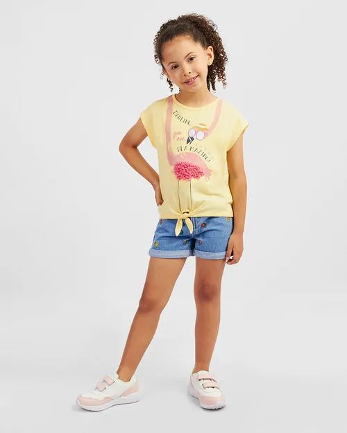 Polo Niña Lea Kimono Amarillo Banana