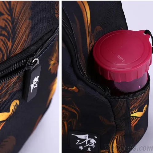 Punk Skull School Rucksack Young Man Polyester Travel Backpack 