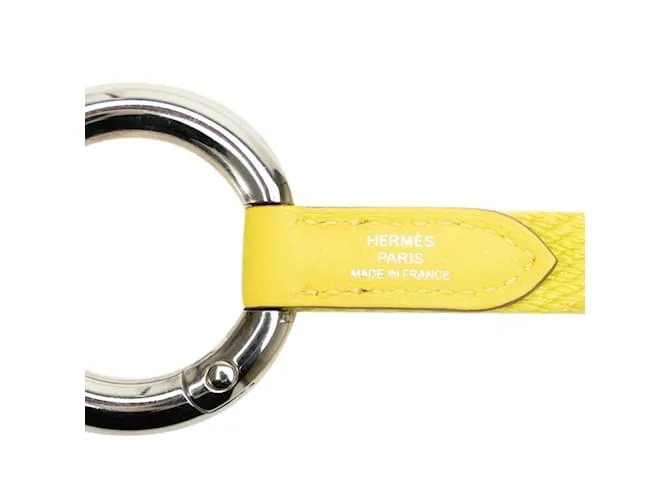 Ring Llave de bolsillo Hermès Carre con cinta para el cuello Amarillo 