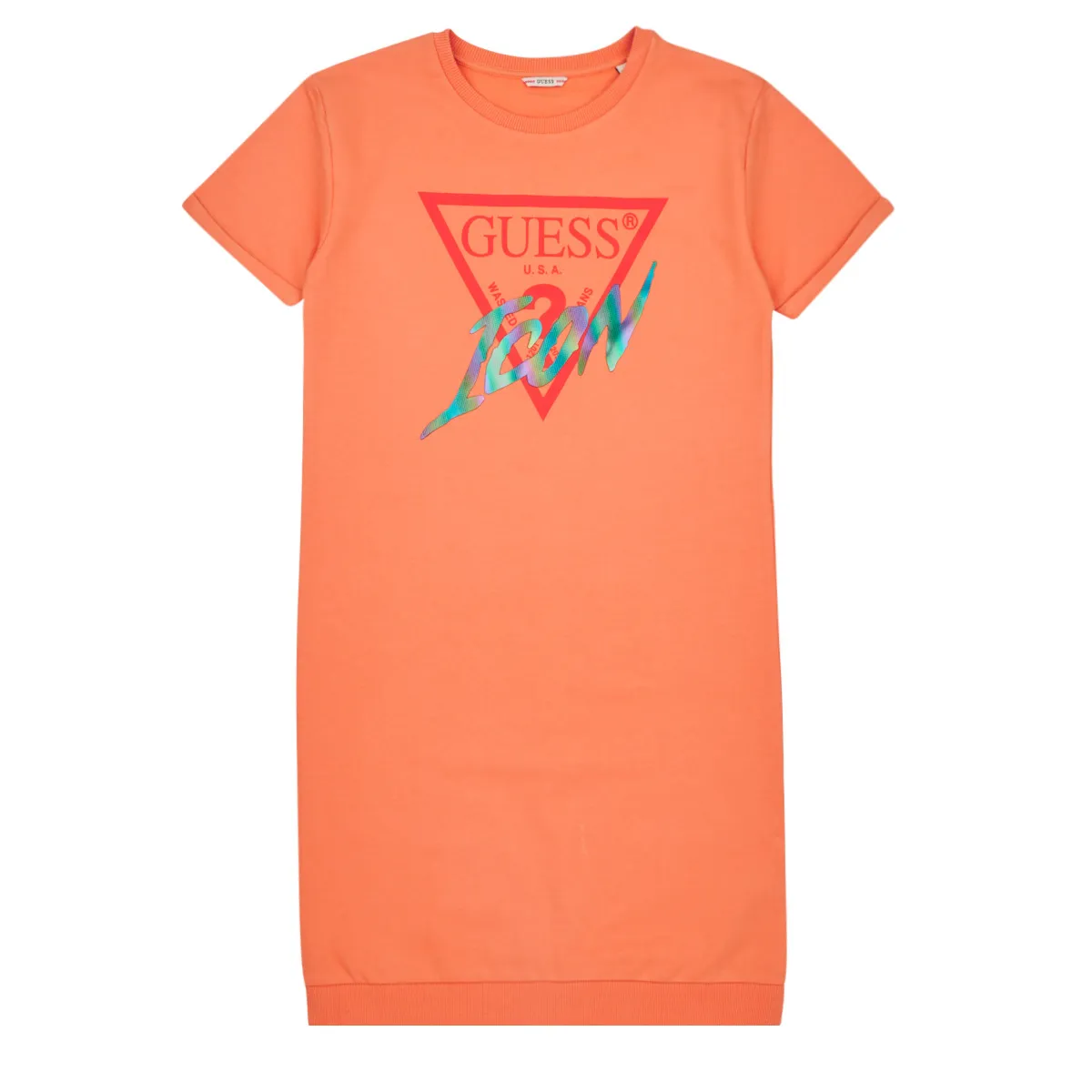 ROLLED UP SLEEVES TERRY DRESS