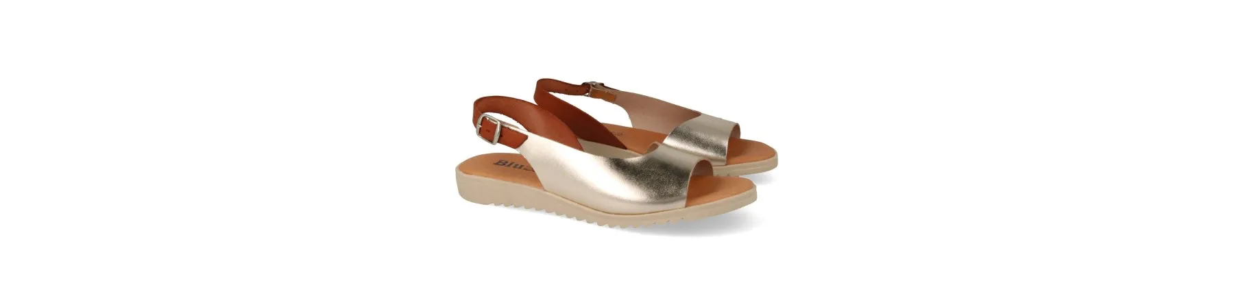 SANDALIAS DORADAS PLANAS MUJER COMODAS MOD. MAREA DO
