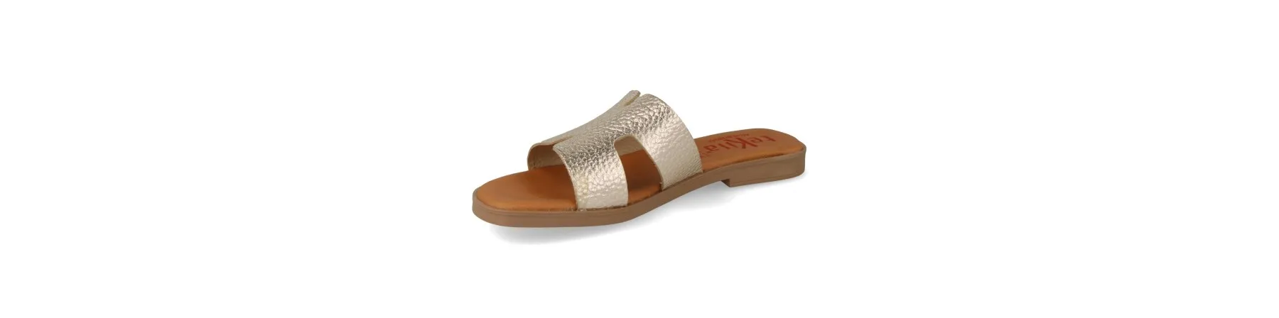 SANDALIAS DORADAS PLANAS MUJER MOD. NOMI DO