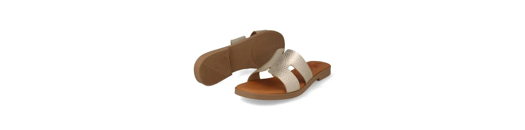 SANDALIAS DORADAS PLANAS MUJER MOD. NOMI DO