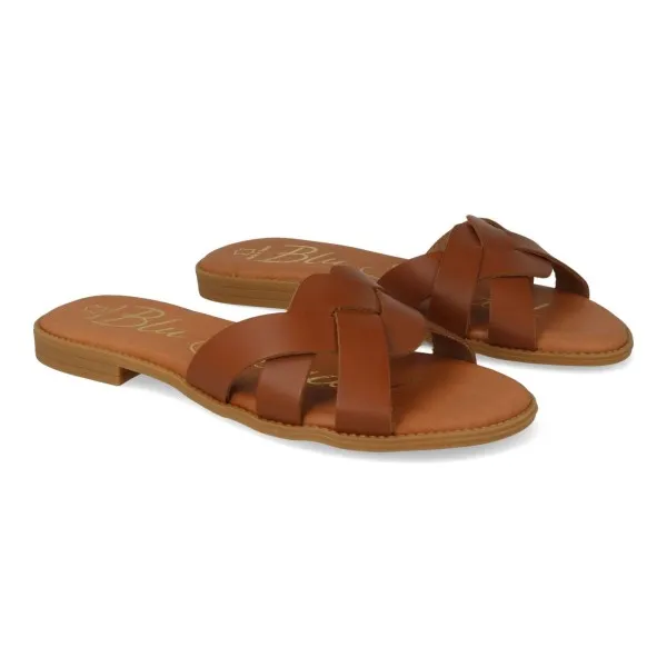 SANDALIAS OUTLET PLANAS COMODAS MOD. NILO CUERO