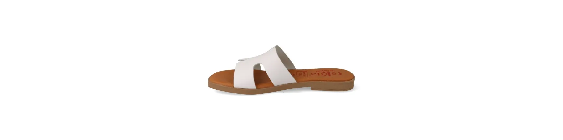 SANDALIAS PIEL PLANAS MUJER COMODAS MOD. NOMI BLANCA