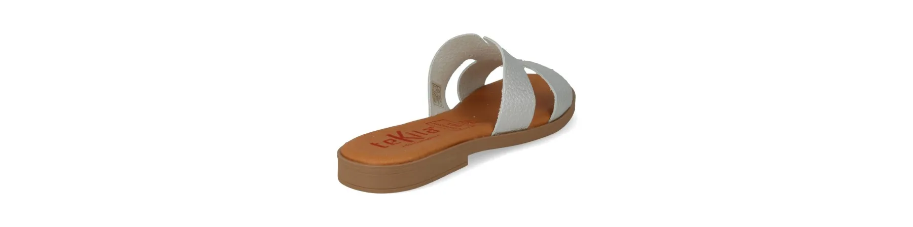 SANDALIAS PIEL PLANAS MUJER COMODAS MOD. NOMI PLATA