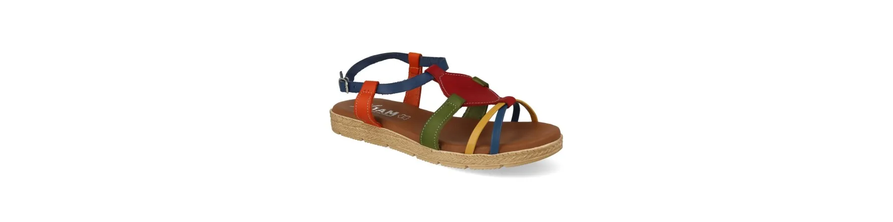 SANDALIAS PLANAS MUJER PIEL MOD. DANISA MULTI