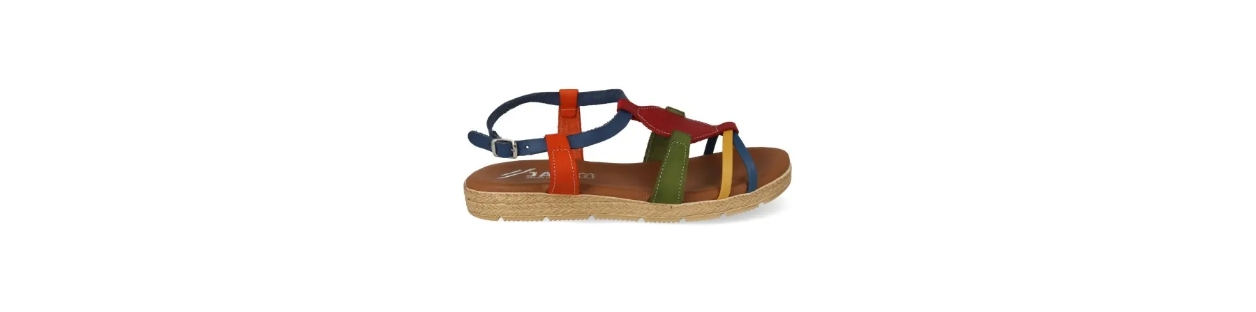 SANDALIAS PLANAS MUJER PIEL MOD. DANISA MULTI