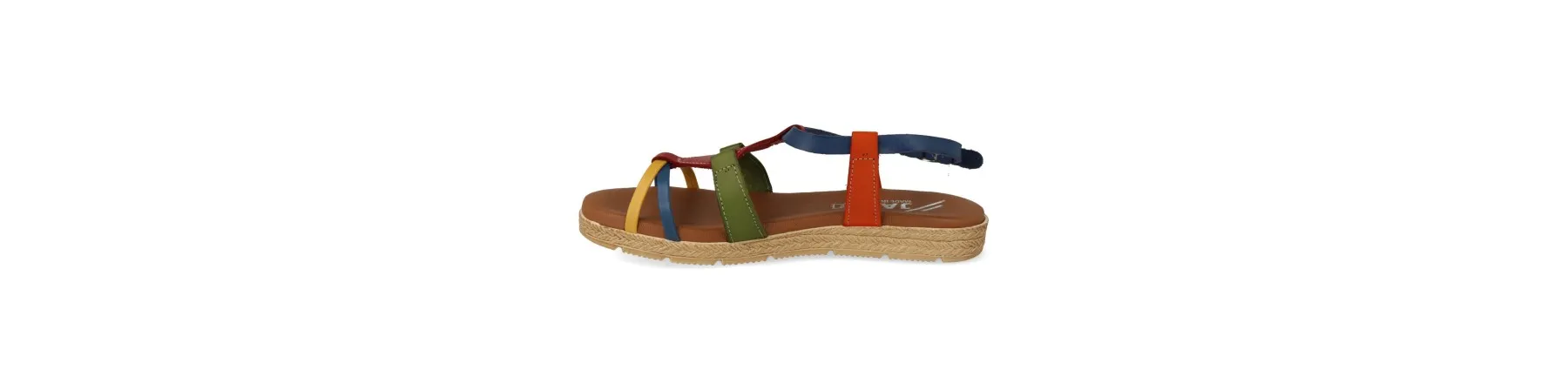 SANDALIAS PLANAS MUJER PIEL MOD. DANISA MULTI